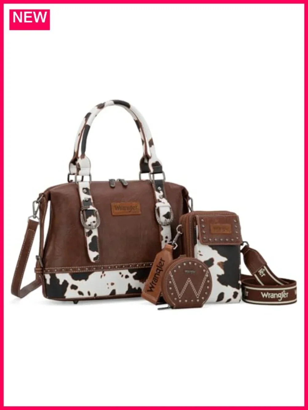 3-Piece Doctor Bag Set with Cell Phone Bag and Coin Purse, Faux Leather